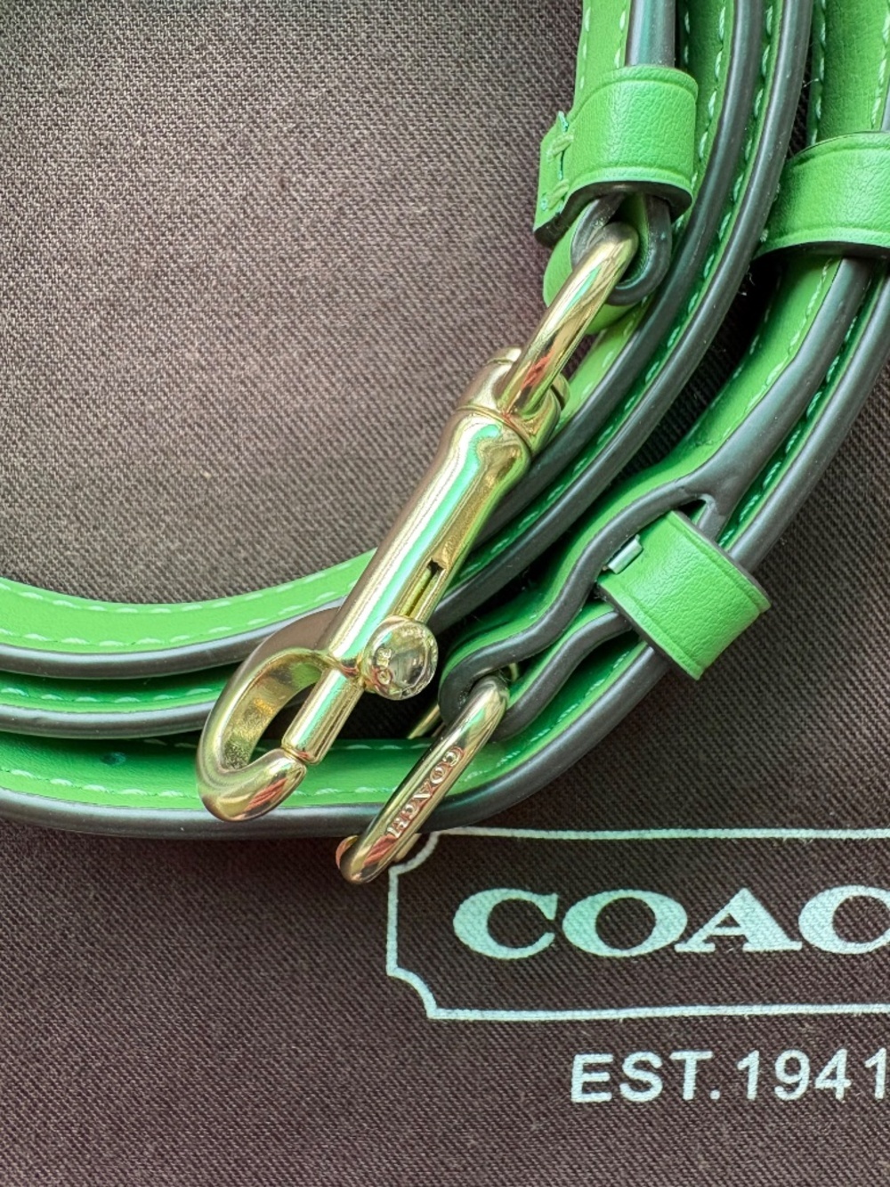 NEW ๐ Coach Apple Green Leather Adjustable Crossbody Replacement Strap - Picture 6 of 15